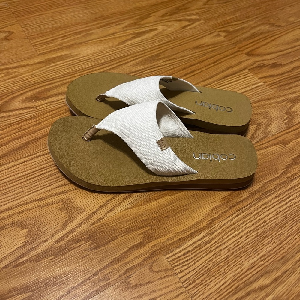 Cobian Women's White and Brown Sandals